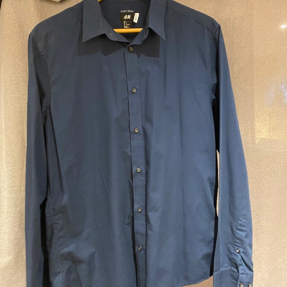 H&M Navy Collared Shirt - Picture 1 of 2